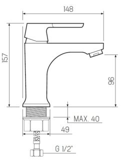 Смеситель для раковины РМС SL123-001F хром